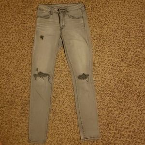 Grey distressed jeans